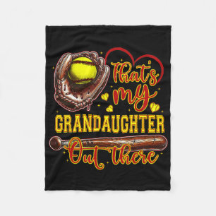 That's My Granddaughter Out There Softball Grandma Fleece Blanket