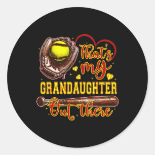 That's My Granddaughter Out There Softll Grandma  Classic Round Sticker