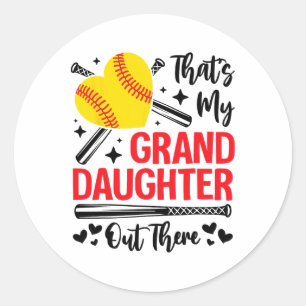 That's My Granddaughter Out There Softll Grandma G Classic Round Sticker