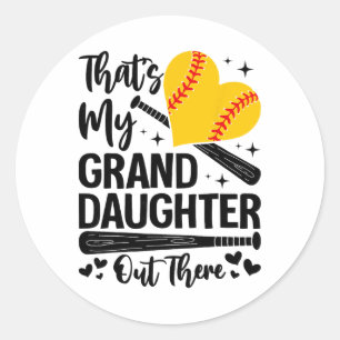 That's My Granddaughter Out There Softll Grandma G Classic Round Sticker