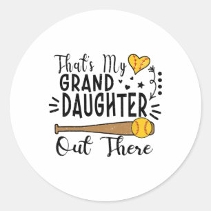 That's My Granddaughter Out There Softll Grandma G Classic Round Sticker