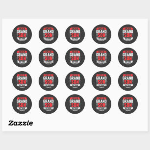 That's My Grandson Out There Baseball Classic Round Sticker