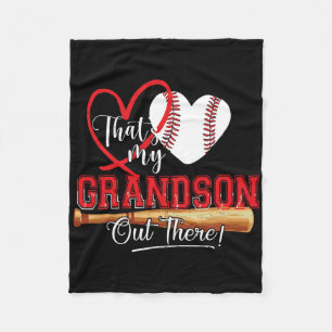 That's My Grandson Out There Baseball Grandma 1  Fleece Blanket