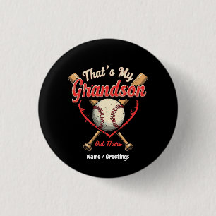 Thats My Grandson Out There Baseball Grandma Funny 3 Cm Round Badge