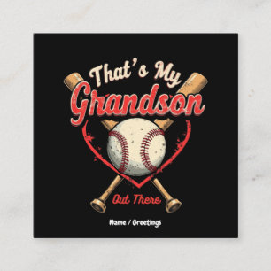 Thats My Grandson Out There Baseball Grandma Funny Square Business Card