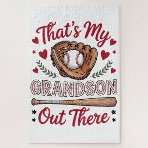 That's My Grandson Out There Baseball Grandma  Jigsaw Puzzle