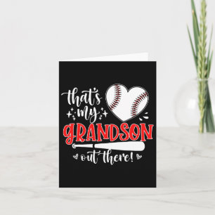 That's My Grandson Out There Baseball Grandma Men Card