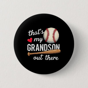 That's My Grandson Out There Baseball Grandma Moth 6 Cm Round Badge