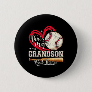 That's My Grandson Out There Baseball Grandma Moth 6 Cm Round Badge