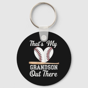 That's My Grandson Out There Baseball Grandma Moth Key Ring