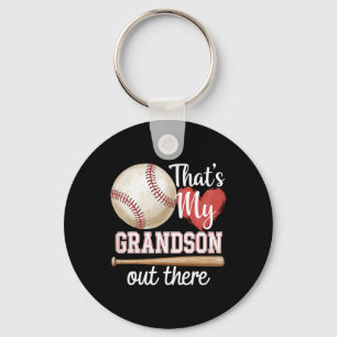 That's My Grandson Out There Baseball Grandma Moth Key Ring