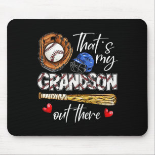 That's My Grandson Out There Baseball Grandma Moth Mouse Pad