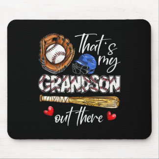 That's My Grandson Out There Baseball Grandma Moth Mouse Pad
