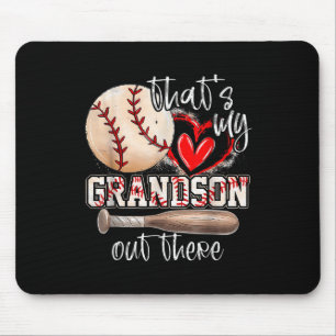 That's My Grandson Out There Baseball Grandma Moth Mouse Pad