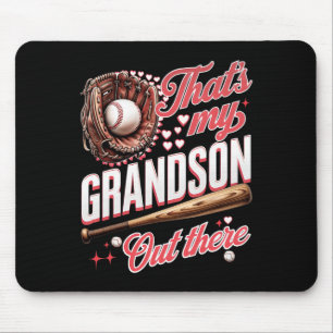 That's My Grandson Out There Baseball Grandma Moth Mouse Pad