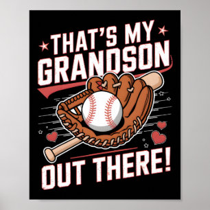 That's My Grandson Out There Baseball Grandma Moth Poster