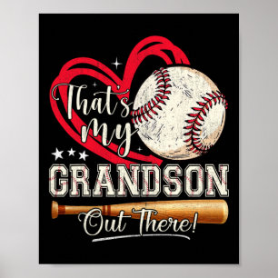 That's My Grandson Out There Baseball Grandma Moth Poster