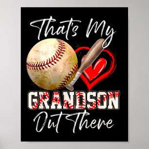 That's My Grandson Out There Baseball Grandma Moth Poster