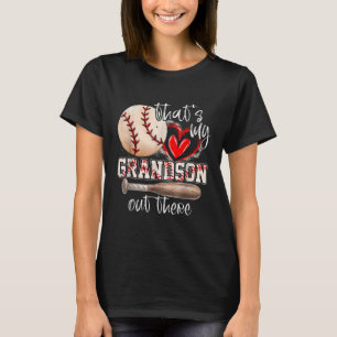 That's My Grandson Out There Baseball Grandma Moth T-Shirt