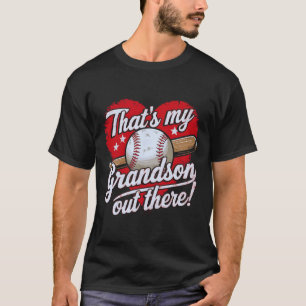 That's My Grandson Out There Baseball Grandma Moth T-Shirt