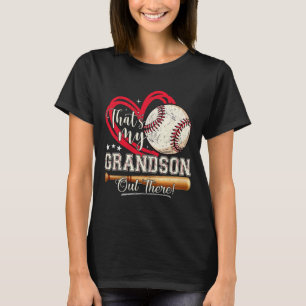 That's My Grandson Out There Baseball Grandma Moth T-Shirt
