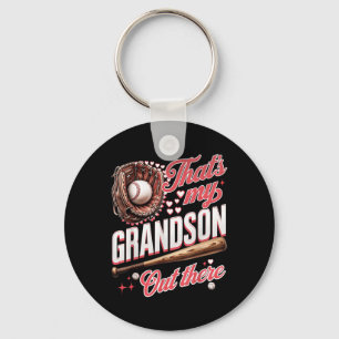 Thats My Grandson Out There Baseball Grandma Mothe Key Ring