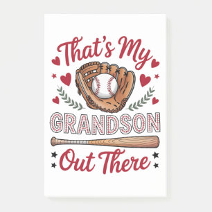 That's My Grandson Out There Baseball Grandma Post-it Notes