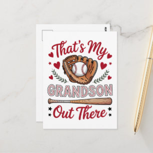 That's My Grandson Out There Baseball Grandma Postcard