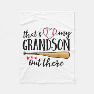 That's My Grandson Out There Baseball Grandma Squa Fleece Blanket