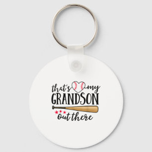 That's My Grandson Out There Baseball Grandma Squa Key Ring