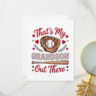 That's My Grandson Out There Baseball Grandma Thank You Card