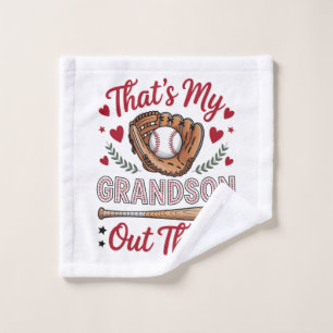 That's My Grandson Out There Baseball Grandma Wash Cloth