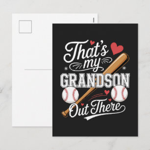 That's My Grandson Out There Baseball Holiday Postcard