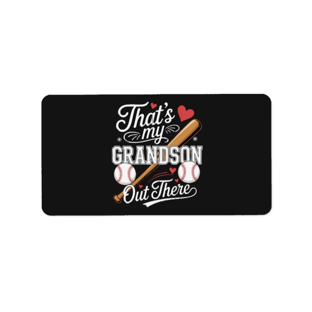 That's My Grandson Out There Baseball Label (Front)