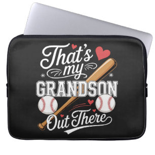 That's My Grandson Out There Baseball Laptop Sleeve