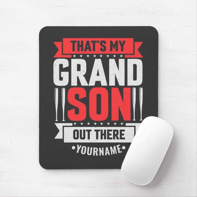 That's My Grandson Out There Baseball Mouse Pad (With Mouse)