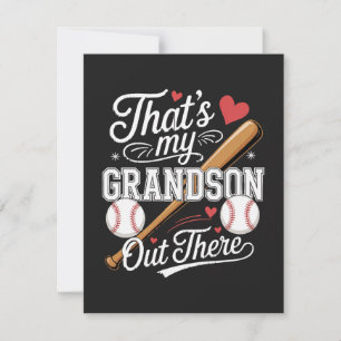 That's My Grandson Out There Baseball Thank You Card