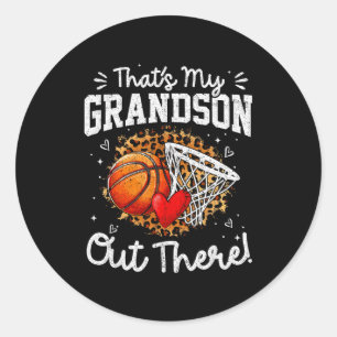 That's my grandson out there basketball game day classic round sticker