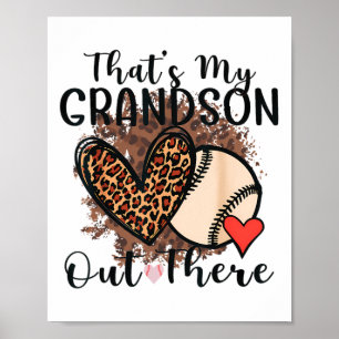 That's My Grandson Out There Bysebyll Grandma Moth Poster