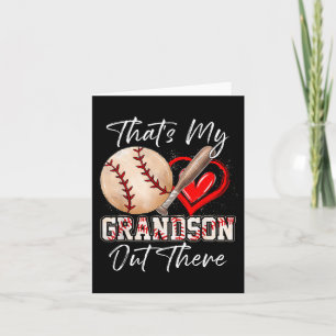 That's My Grandson Out There Funny Baseball Grandm Card
