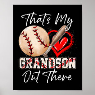 That's My Grandson Out There Funny Baseball Grandm Poster
