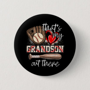 That's My Grandson Out There Gifts Women Baseball 6 Cm Round Badge