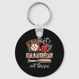 That's My Grandson Out There Gifts Women Baseball Key Ring