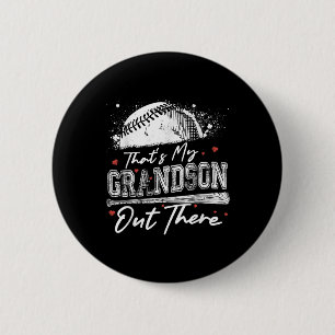 Thats My Grandson Out There Grandma Baseball Mothe 6 Cm Round Badge