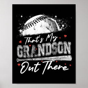 Thats My Grandson Out There Grandma Baseball Mothe Poster