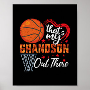 That's My Grandson Out There Sketll Grandma Mother Poster