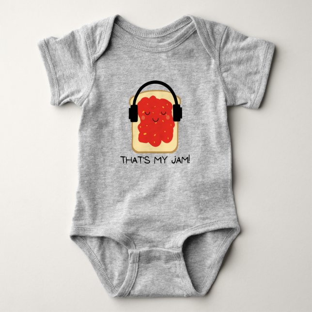 That's my jam - cute fruit pun funny  baby bodysuit (Front)