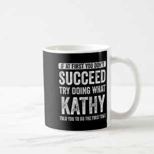 That's My Name Co. Kathy Women's Black Modern Lett Coffee Mug