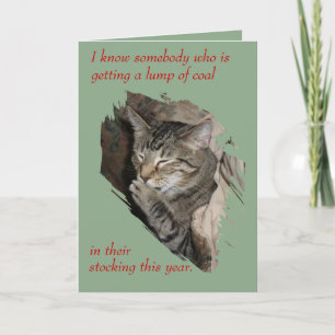 Thats Not Coal Laughing Cat Christmas card