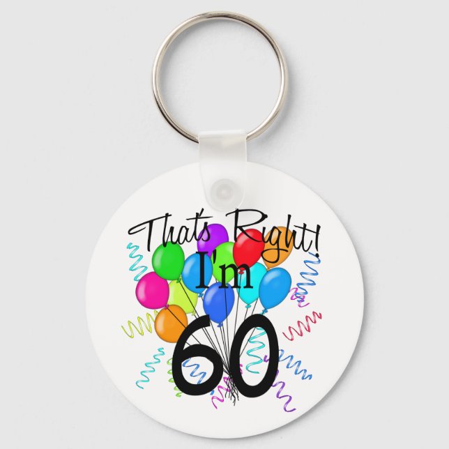 That's Right I'm 60 - Birthday Key Ring (Front)